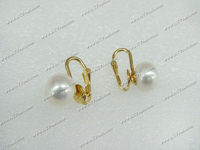 pearl studs clip earrings