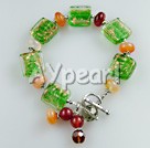 Handmade colored glaze agate bracelet