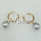 Handmade gray pearl earrings