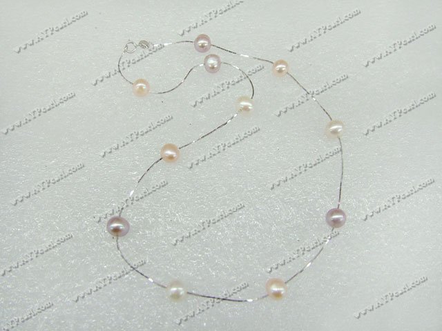 925 silver 7-8mm pearl necklace