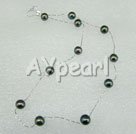 Handmade 925 silver black pearl necklace