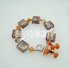 Handmade colored glaze agate bracelet