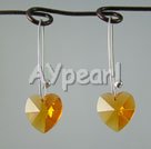 fashion austrian crystal heart earrings