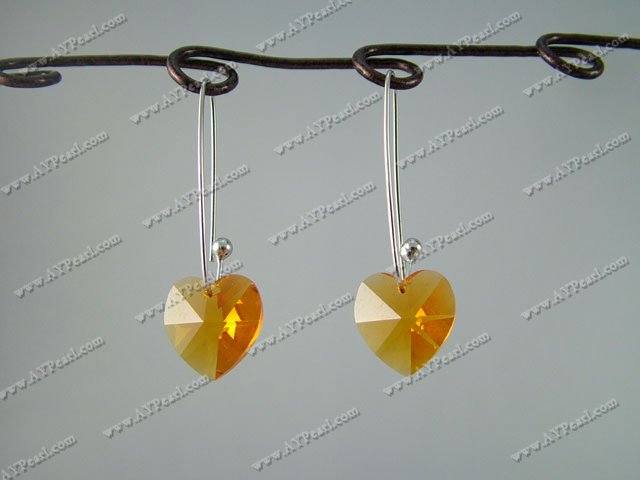 fashion austrian crystal heart earrings