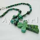 black crystal and phoenix stone necklace