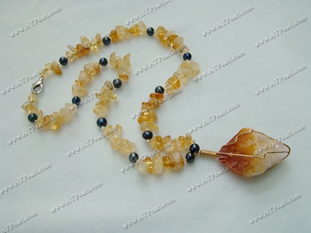 pearl and citrine necklace