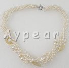 3-4mm pearl topaz strand necklace