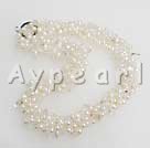 6-7mm pearl and white crystal necklace