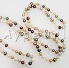 8-9mm multi farve perle beaded halskæde