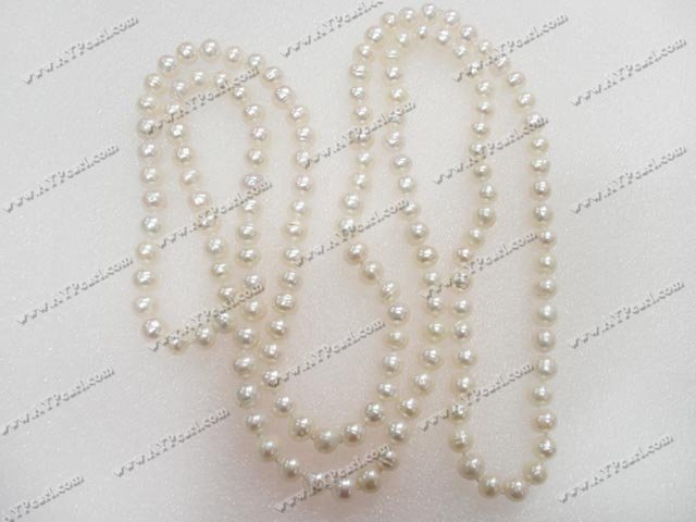 8-9mm white pearl beaded necklace