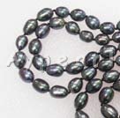 8-9mm black pearl beaded necklace