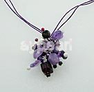 Handmade black gem amethyst necklace