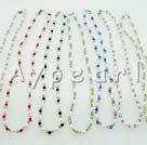 4-5mm pearl and dyed crystal necklace(7 pcs)