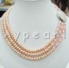 7-8mm pearl and rose quartz necklace