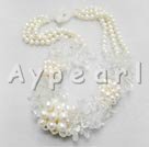 pearl and white crystal necklace