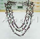 Discount garnet and rainbow fluorite necklace