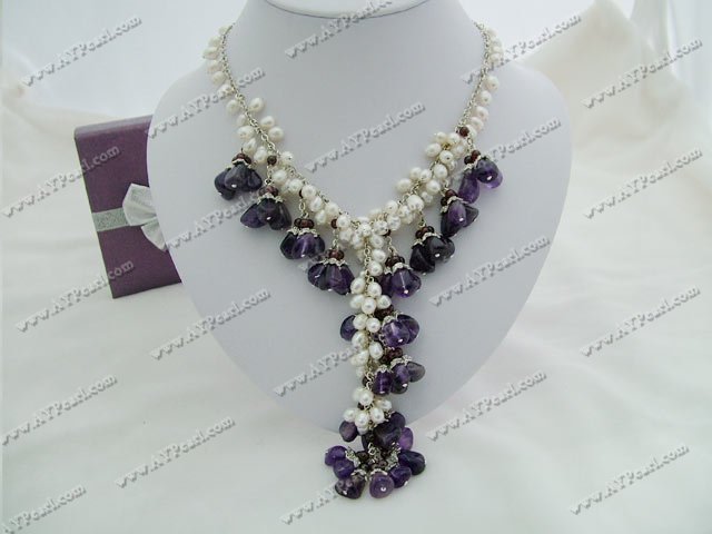 pearl and amethyst necklace