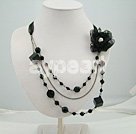 Handmade black gem black crystal necklace