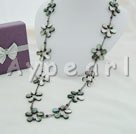 garnet and black lip shell necklace