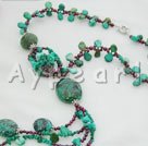 Discount natural turquoise and garnet necklace