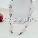 pearl and rose quartz necklace