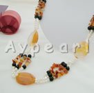 Discount pearl and agate necklace