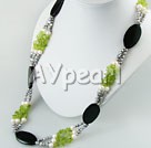 pearl and peridot and agate necklace