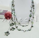 pearl garnet black lip necklace