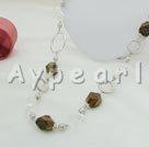white crystal tiger eye necklace
