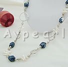 biwa pearl and lapis necklace
