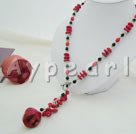 Handmade Black crystal coral necklace 