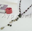 Discount collana di granato e quarzo fumé