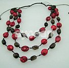 Discount coral and smoky quartz necklace