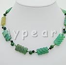 Handmade green agate necklace