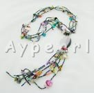 multi color pearl and multi stone necklace