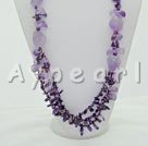 Handmade pearl amethyst necklace 
