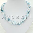 Handmade Pearl white crystal necklace 