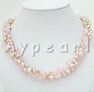 pearl and rose quartz necklace under $9