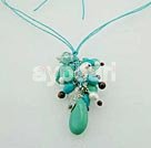 garnet pearl turquoise necklace