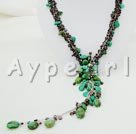 naturales y turquesa collar de granate