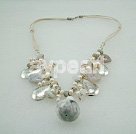 Handmade pearl agate white turquoise necklace