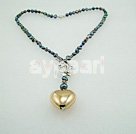 Handmade black pearl necklace