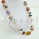multi color pearl and multi stone crystal necklace