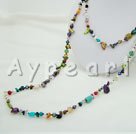 multi color perla y piedra de múltiples y collar de cristal