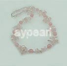 pearl and rose quartz fashion necklace