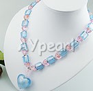heart shaped colored glaze necklace