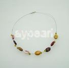 silver leaf agate necklace