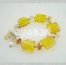 Handmade colored glaze yellow crystal bracelet