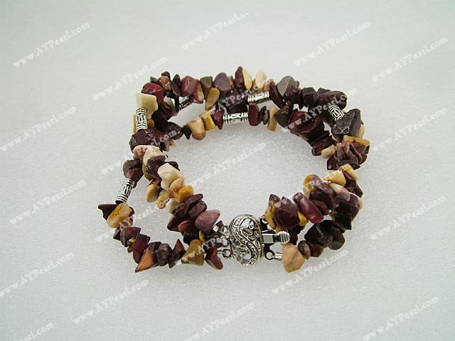 silver leaf agate bracelet