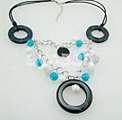 agate and blue quartz necklace